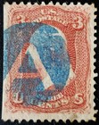 Us Stamp Washington 3c 1867 Sc 94 Engraved  Blue Neg  a  Cl Pse Cert 