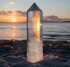 Natural Clear Quartz Tower Point Healing Energy Crystal Obelisk Wand Gifts