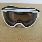 Giro White Ski Goggles Tinted Black Lens Adjustable Strap Snowboarding Nice