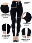 4 Women s Fleece Lined Leggings High Waisted 4in Band Slim Winter Warm Plus Size