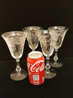 Vintage Set Of 4 Fostoria Corsage Etched Water Goblets Glasses Stemmed