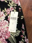 Nwt Maeve By Anthropologie Floral Pencil Skirt M Black Pink Textured Zip Back