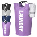 90l Large Laundry Basket Waterproof Dirty Clothes Hamper For Laundry Collapsible