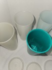 Set Of 6 Vintage Tupperware Pastel Speckle Tumbler Cups Stacking 115 With 3 Lids