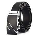 Men s Ratchet Belt Genuine Leather Automatic Buckle Adjustable No Holes Dress 