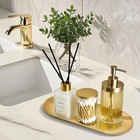 Gold Decorative Tray  2 Pcs Bathroom Vanity Tray For Dresser Counter  Elegant   