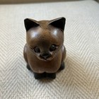 Vintage Mid Century Modern Folk Art Retro Wooden Carved Sitting Cat 4 5    Tall