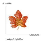 Luxury Orange Maple Leaf Brooch Crystal Rhinestone Gold Fall Pin Jewelry Gift