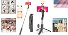 All-in-one Extendable Selfie Stick Tripod  Lightweight With Fill Light   Remote