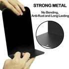 Metal Bookends  4 Pairs Black Book Ends Heavy 4