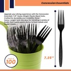 7 25  Heavy Weight Plastic Black Unwrapped Forks- Pack Of 100ct