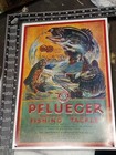 Pre-wwii Pflueger Fishing Tackle Embossed Tin Sign Trade Catalog 53 Akron Ohio