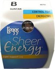 3 Pack Leggs Sheer Energy Control Top Energizing Size B Suntan Light Support Leg