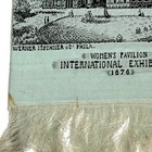 Rare 1876 Philadelphia World s Fair Silk Ribbon Women s Pavilion Light Blue