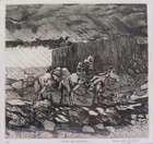 Original Framed Merlin Little Thunder  south By Southwest  Etching 13  X 12 5 