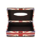 Wooden Tissue Box Cover Holder Vintage Flag Style Classical Napkin Box For Home 