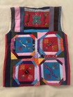 Vintage 1970s Quilt Patchwork Embroidered Vest Animal Applique Folk Art Hippie