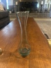 Clear Glass Ruffled Bud Vase 10 Inches