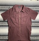 Forever 21 Coverall Jumpsuit Plus Size 1x Purple Corduroy Short Sleeve Zip Front