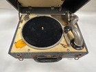 Vtg Birch Model No  64 Suitcase Victrola  Windup Portable Record Player  a25 