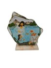 Vintage Reverse Painted Resin Jesus Christ Religious Baptism Statue Figurine 7 