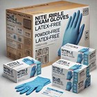 1000 Nitrile Disposable Blue Gloves  powder Free Latex Free Exam  Size Large