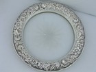 Sterling Silver   Glass S Kirk   Son Inc Coaster Repousse  no 25a