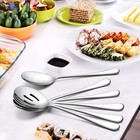 Lianyu Large Serving Spoons And Forks Set Of 12  Stainless Steel Silver 