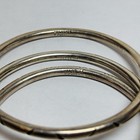 Mexico Taxco Sterling 925 Silver Set Of 3 Etched Bangle Bracelet 8 In