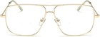 Dollger Classic Glasses Clear Lens Non Prescription Gold Frames clear Lenses