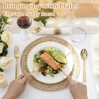 New 350pc Gold Dinnerware Set 50 Guests Plates Cutlery Napkins Wedding
