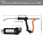 30ml Veterinary Metal Feeding Gun  Continuous Drench Gun Dosing Device Veterinar