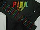 Bling Victoria Secret Pink Rainbow Sequin Tee Shirt L Foil Legging Pant Xl Set 