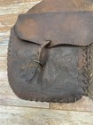 Vintage Dark Brown Leather Saddle Bags Tooled Horse Riding Handmade