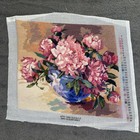 Bucilla Peonies Bloom Needlepoint  4771 - 1998 16    X 14    Needlepoint Complete