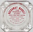 Vintage Glass Ashtray Rockaway Market Groceries Sundries Beer Wine Gasoline Nrmt