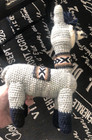Vtg 11  Knit Alpaca Llama Plush Toy Stuffed Animal Gray Black Brown Peru Figure