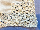 Antique Handkerchief White Linen Bridal Hankie Intricate Corner Lace Trim 10 5 