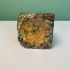 Vintage Alabaster Owl Figurine Handcarved In Italy Collectible Decor Heavy