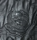 Vintage Harley Davidson Black Leather Embossed Eagle Vest Size Xxl Live To Ride 