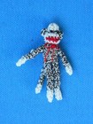 Dollhouse Miniature Crochet Sock Monkey 1 3 8  Tall 1 12 Scale Artist Toy