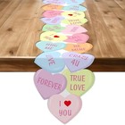 Valentine Table Runner Colorful Love Heart 72x13inch Conversation Candy Heart 