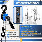 Mini Chain Hoist 1 4 Ton 550lbs Capacity 10ft Lift Small Come Along Alloy Steel