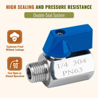 2 Pack 1 4  Mini Ball Valve  304 Stainless Steel Valve Npt Female X Male Thread