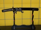 Sharpened 1095 Clay Tempered Folded Steel Short Sword- Japanese Tanto Wave Theme