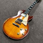 Vintage Light Honey Burst Nitro Relic Lp Electric Guitar Jimmy Flamed Top Aged