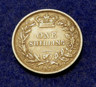 1874 Great Britain Shilling - Beautiful Silver Coin With Die Number  9  See Pics