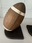 Pottery Barn Kids Football Bookend  Wood Hand Painted  8    X 6    Pair  2  