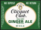 Vintage Soda Pop Bottle Label Clicquot Club Ginger Ale Eskimo Pic Millis Mass