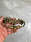 Antique Victorian Ornate Art Nouveau Brass Dresser Bureau Handle Pull Federal